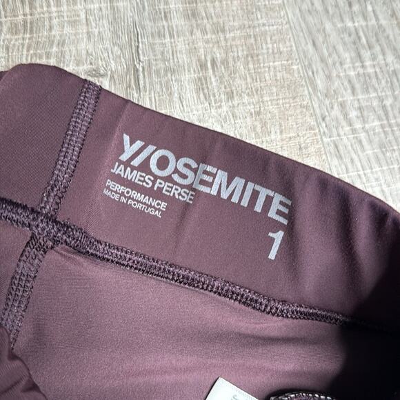 JAMES PERSE Y/OSEMITE Brown White Double Side Stripe Performance Leggings Womens - Picture 4 of 11